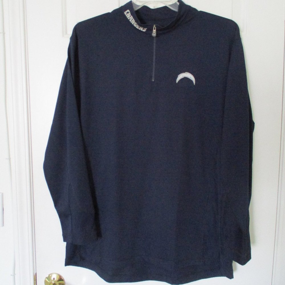 NFL Los Angeles Chargers Shield Gear Mens L/S 1/4 Zip Athletic Shirt NWOT-Large